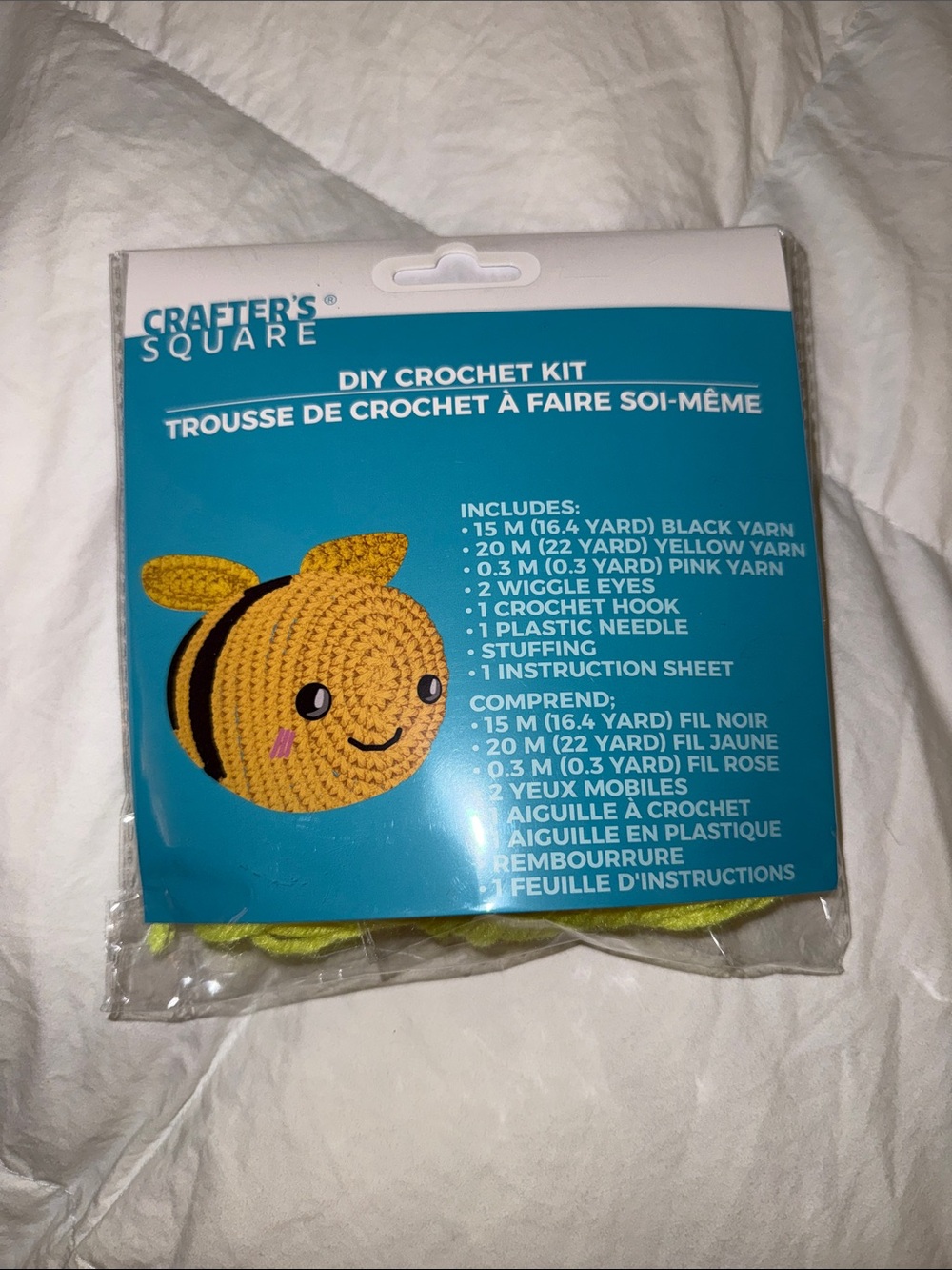 Crafter's Square DIY Crochet Bee Kit - Yellow & Black